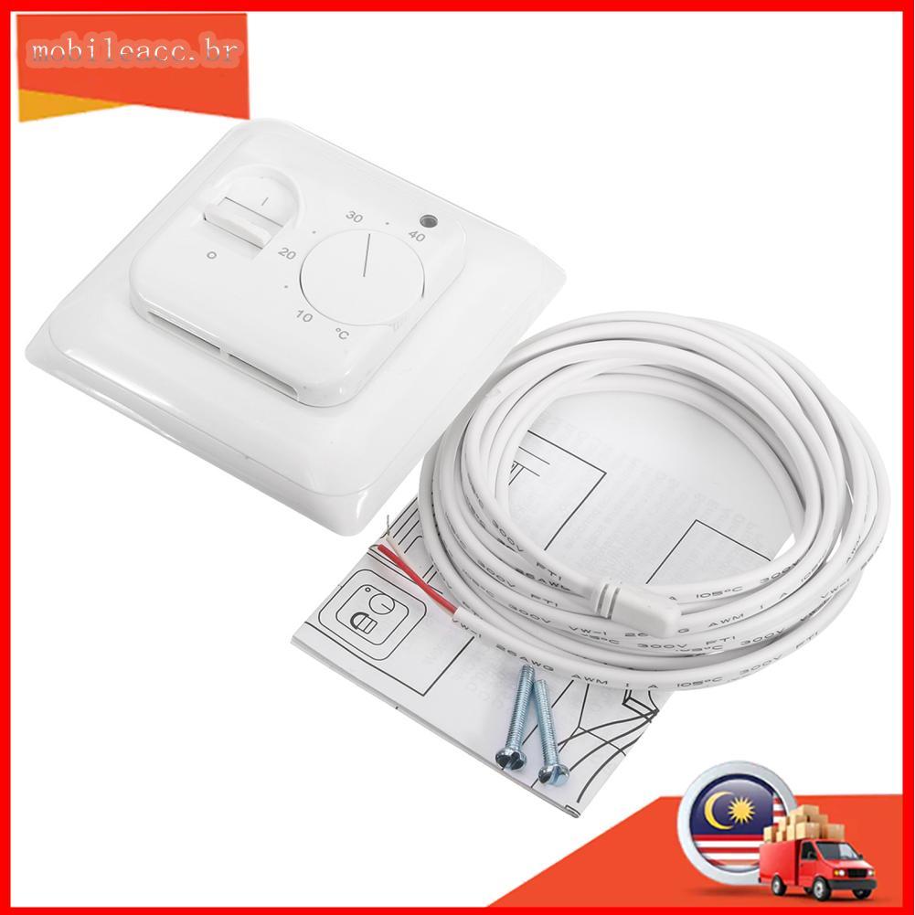 YIWENG 230V Termostato de aquecimento de piso 16A Mecânico Interruptor de controle de temperatura com Sensor