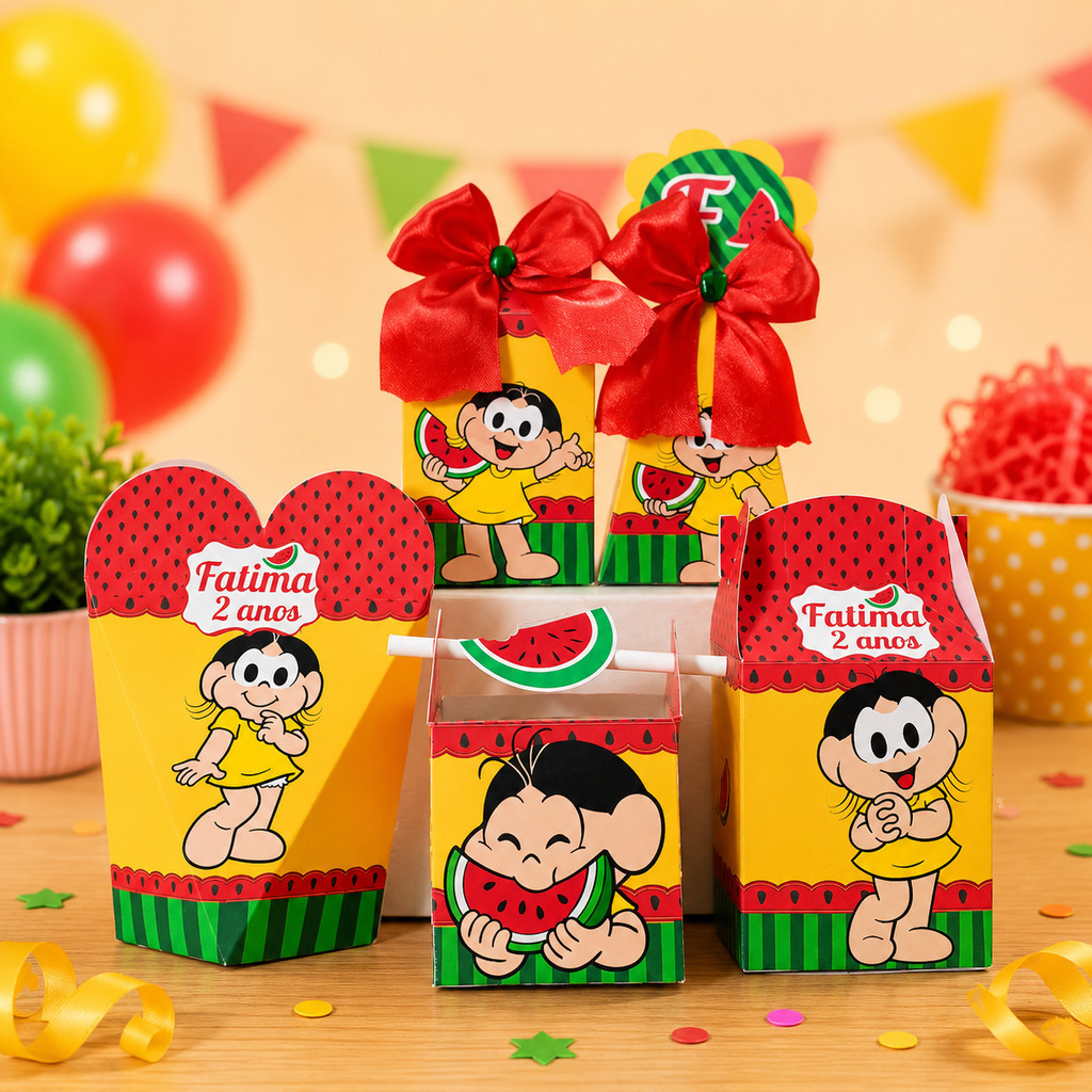 Kit caixas Magali PEGUE E MONTE personalizada/lembrancinha/festa infantil/aniversário
