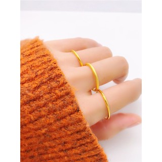 Simulação vietnã areia ouro simples anel banhado a ouro Sansheng III abertura anel feminino simples estilo fino influenc