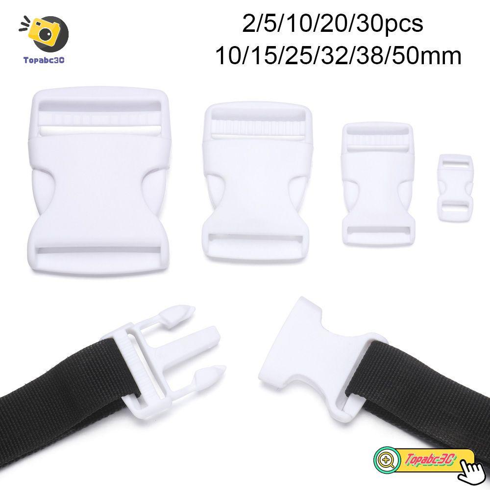 TOPABCC 2/5/10/20/30pcs Fivela Curva Ajustável Plástico De Alta Qualidade Branco Paracord Pulseira Bloqueio