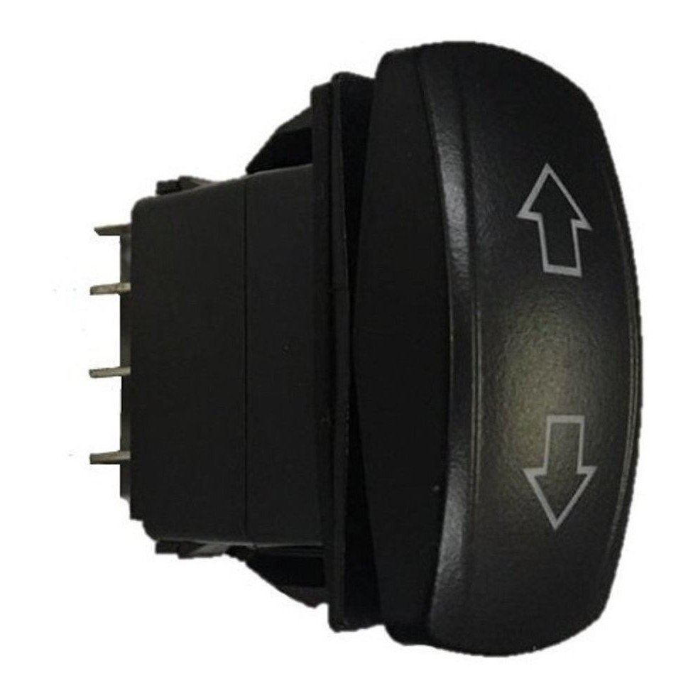 Botão Interruptor Sobe/Desce Momentâneo Flap e Guincho Elétrico Cor Preto