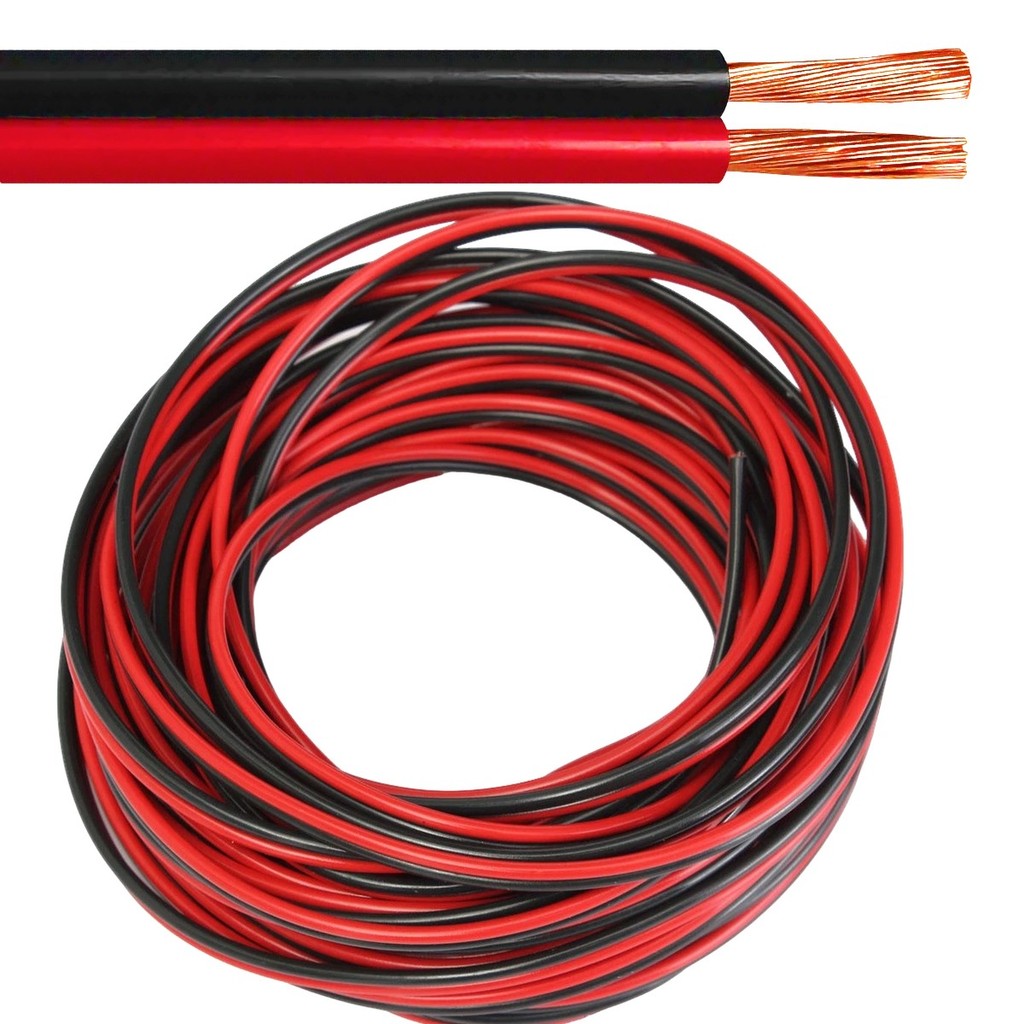 Fio Cabo Paralelo Som Automotivo 5 Metros 0,50mm Bicolor Fio Alto Falante Flexível P/ Instalação Som em Oferta na Shopee
