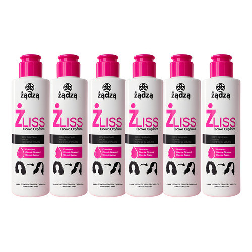 Kit 6 Progressiva Organica Sem Formol 300ml Zadza