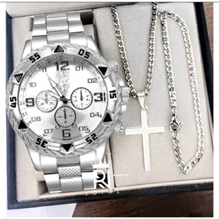 Relógio Masculino a Prova D' Agua Pallyjane/DHP Prata Presente Pais namorado em Oferta na Shopee