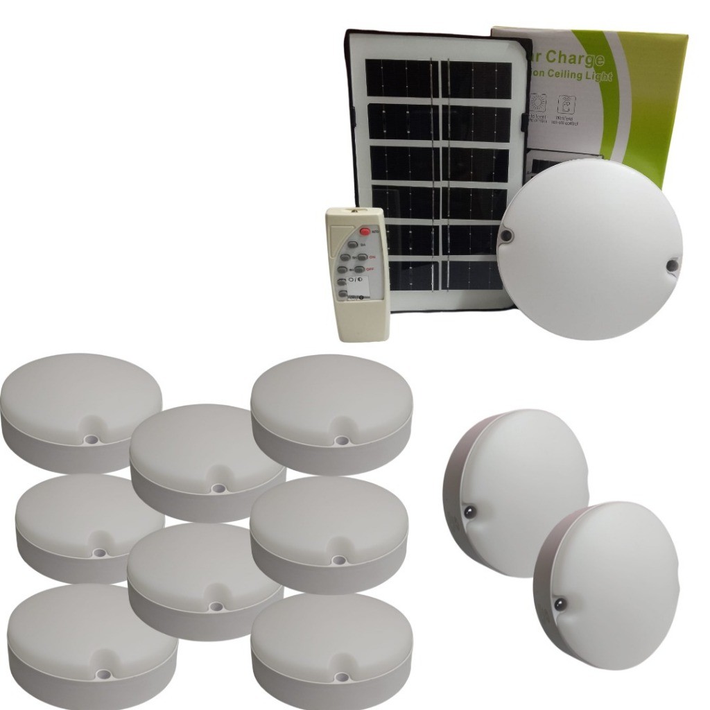 Kit 10 Lampada Lampião Camping 36w Barraca Led Recarregável usb Placa Solar