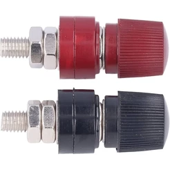 Borne conector Js-555 m8 8mm - 1 Par = 1Vermelho + 1Preto