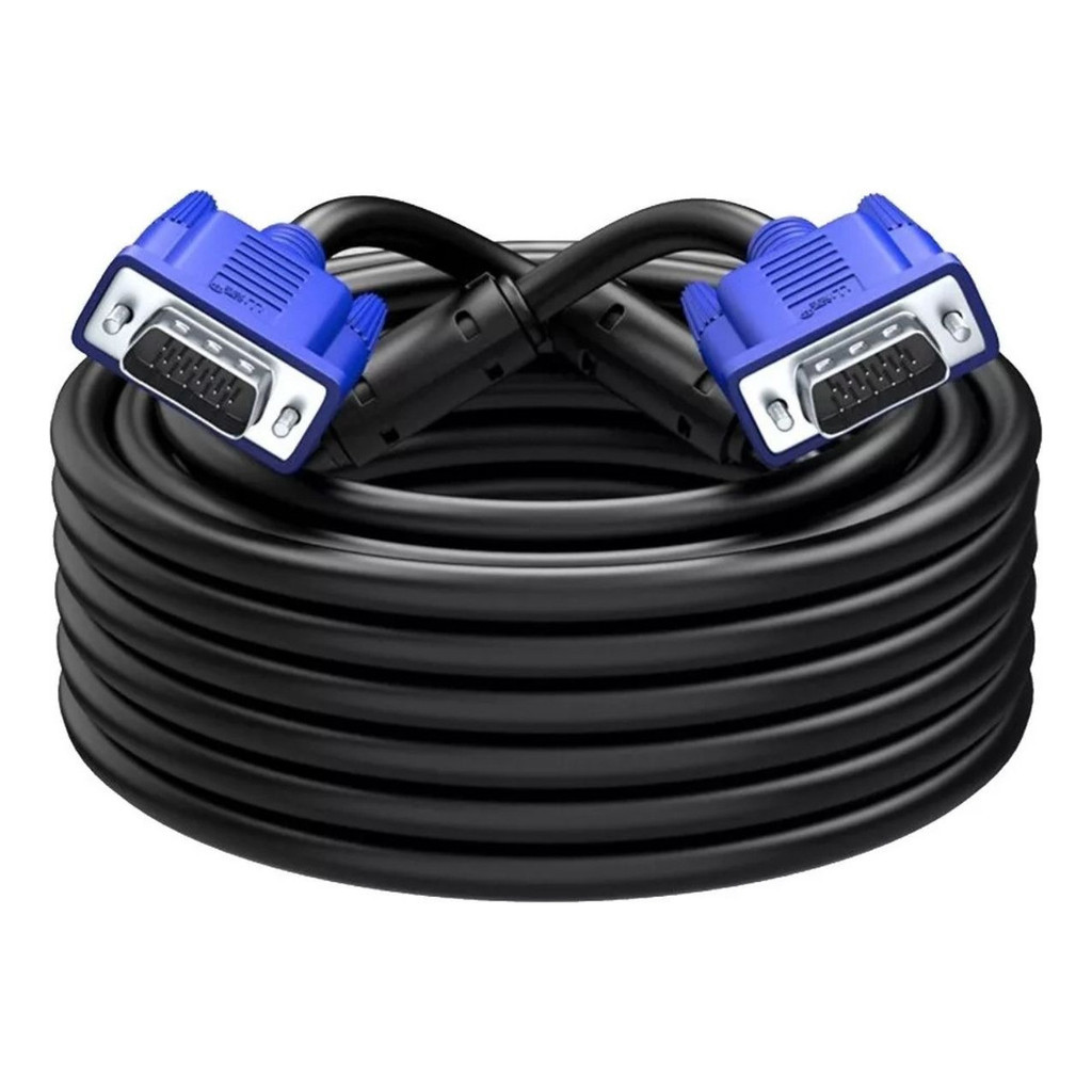 Cabo Vga 30m Para Monitor Lcd/led Blindado C/ Ferrite