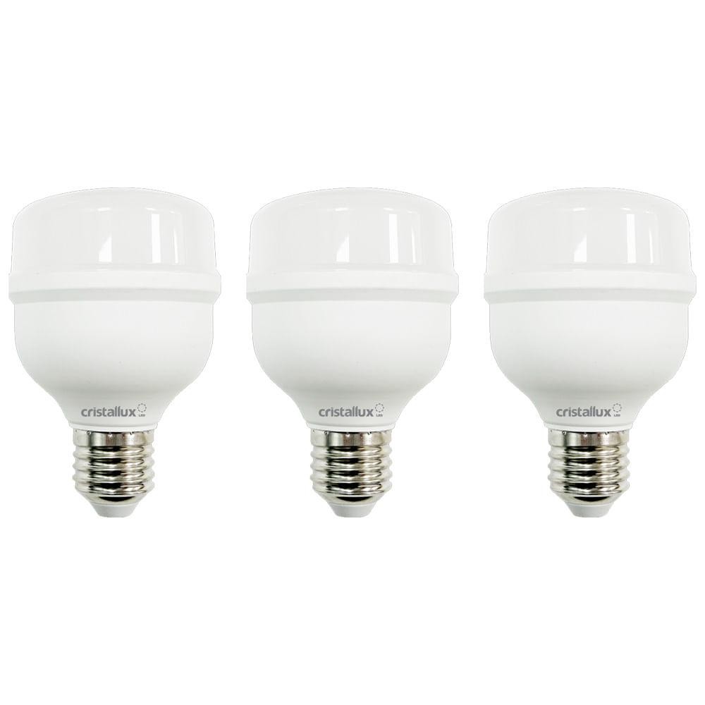 Kit 3 Lâmpadas Alta Potência Cristallux 30W 6500K
