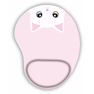 Mouse Pad com apoio Ergonômico Gato Branco Olhos Coloridos
