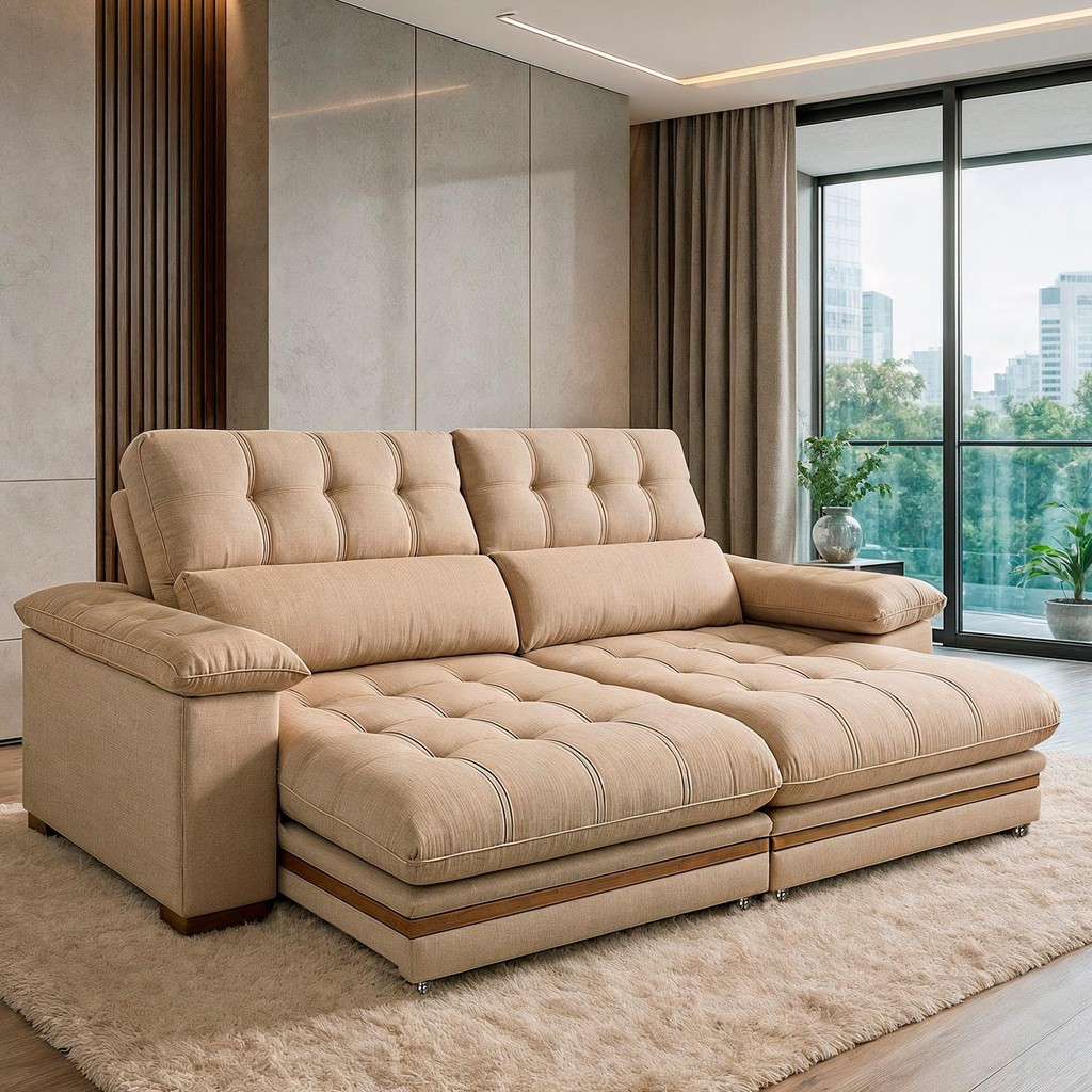 Sofá 5 Lugares 2,90m Retrátil e Reclinável Turim Bom Pastor em Oferta na Shopee