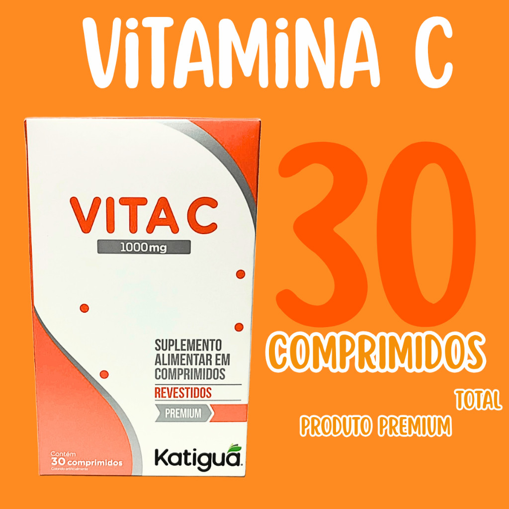 Vitamina C 1000mg Katiguá 30 Comprimidos Revestidos | Imunidade e Antioxidante