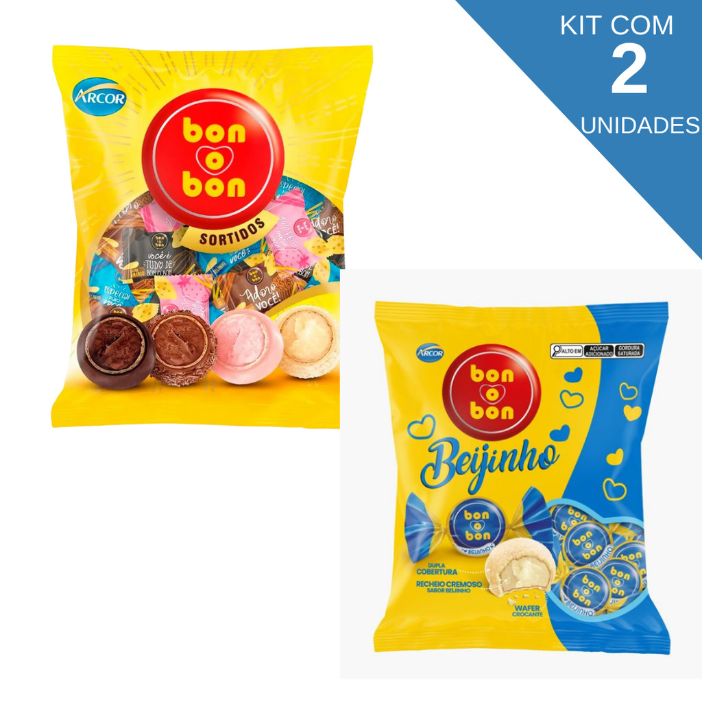 Kit Com 2 Pacotes Bombom Bon o Bon De 750g em Oferta na Shopee