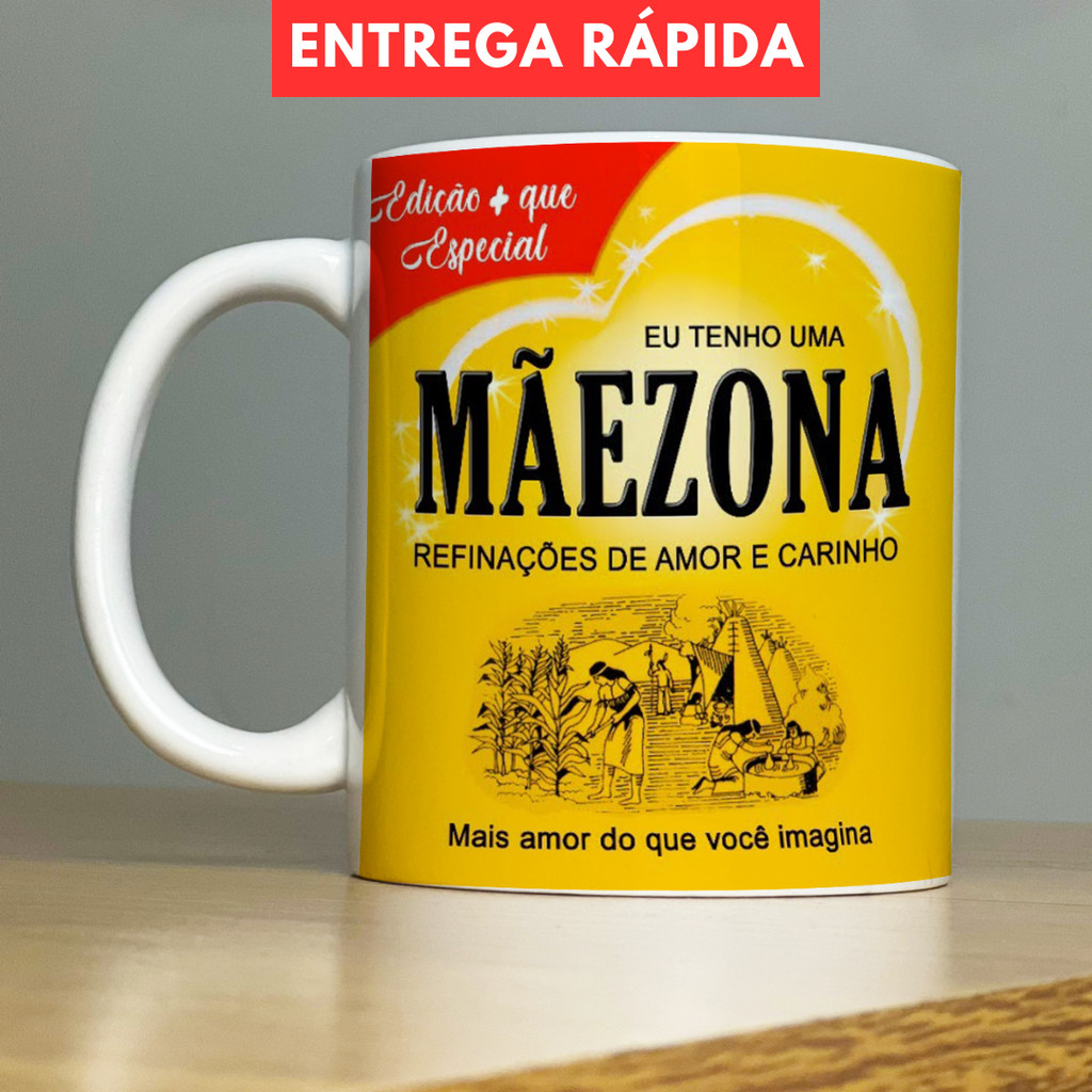 Presente para Mãe Caneca de Porcelana Personalizada Mãezona Xícaras Diferentes Aniversário Feminino chicara Mulher