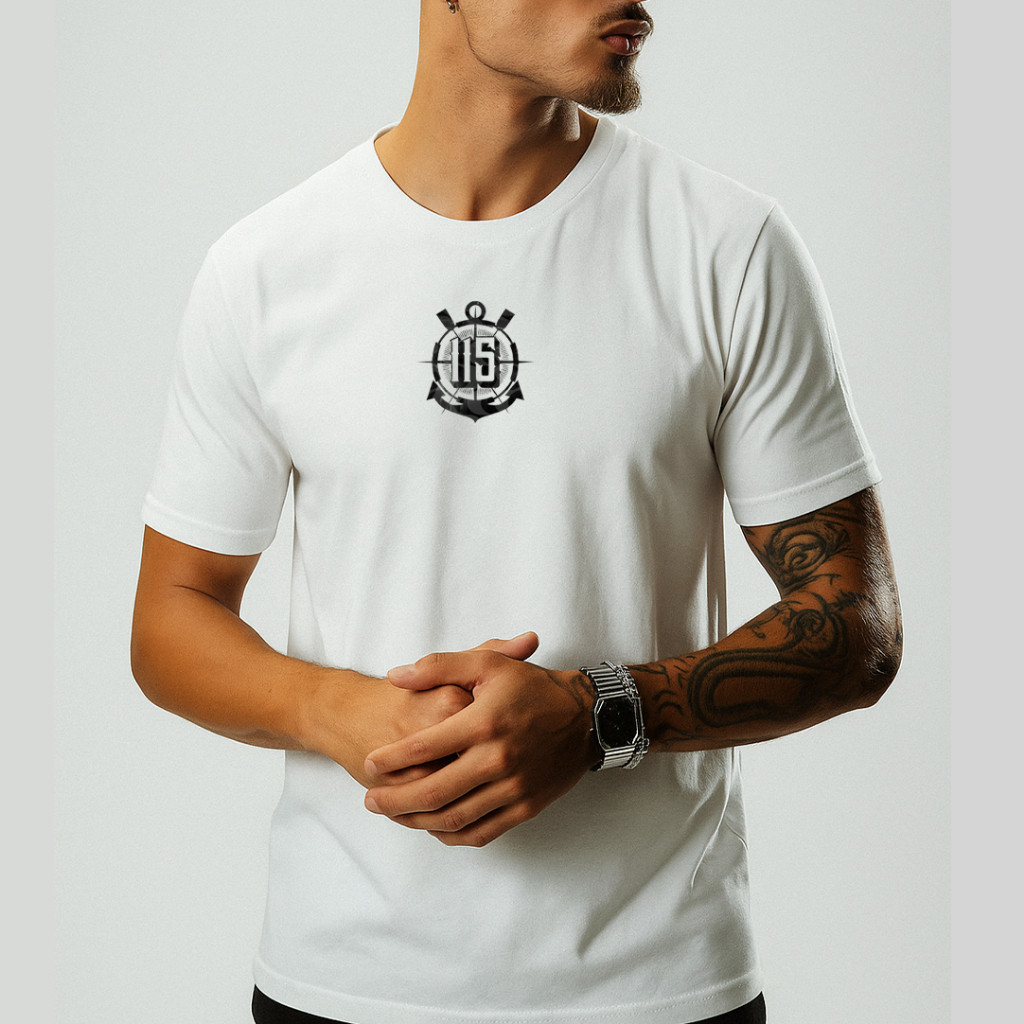 Camisa Camiseta Corinthians 115 Anos Timão Blusa Sccp Gaviões da Fiel 2025(Branco,M)