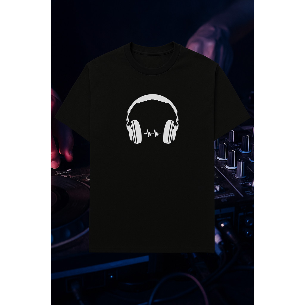 Camiseta Fone Headphone Dj Music