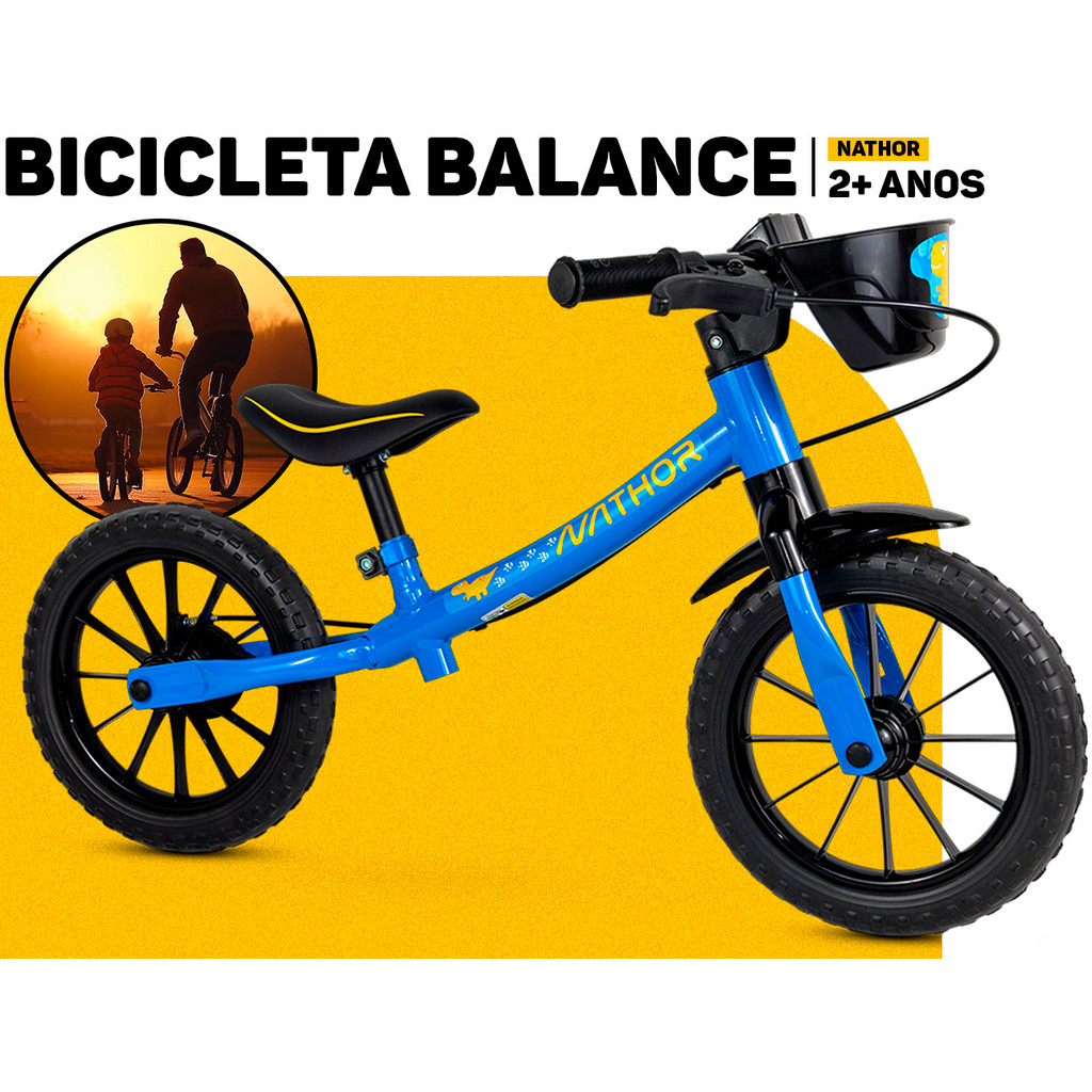 Bicicleta Bike Infantil De Equilíbrio Balance S/ Pedal Nathor Aprendizado Seguro Criança Iniciante