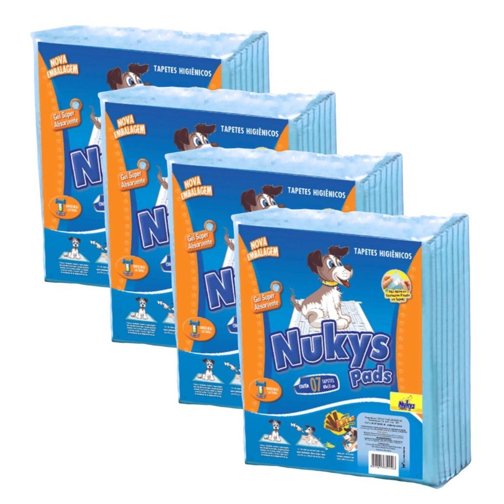 Kit 4 Pacote Tapete Higienico Nukys Pads Total 28 Unidades