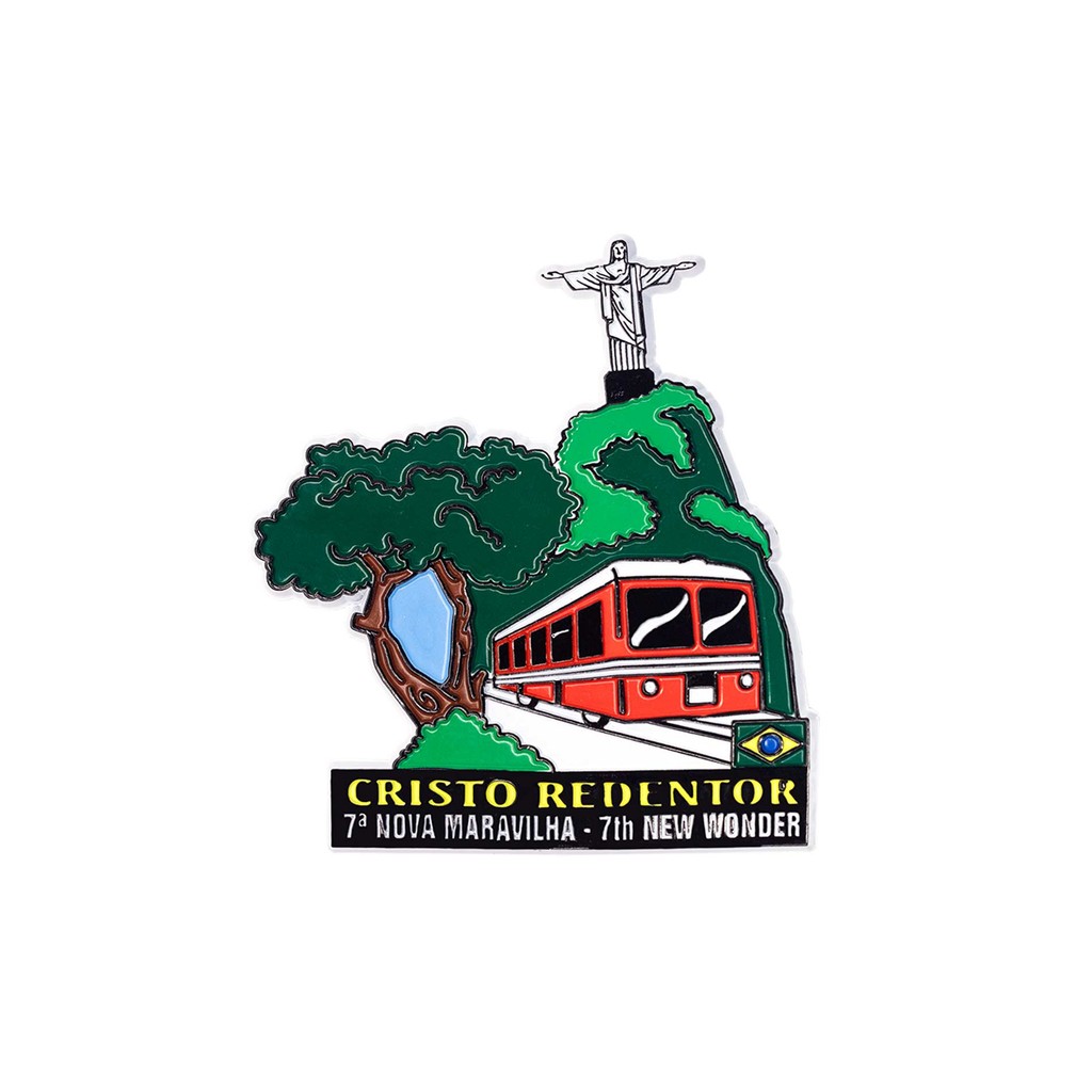 Imã Emborrachado Souvenir Teleférico Cristo Redentor Rio de Janeiro Brasil