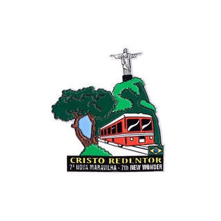 Imã Emborrachado Souvenir Teleférico Cristo Redentor Rio de Janeiro Brasil