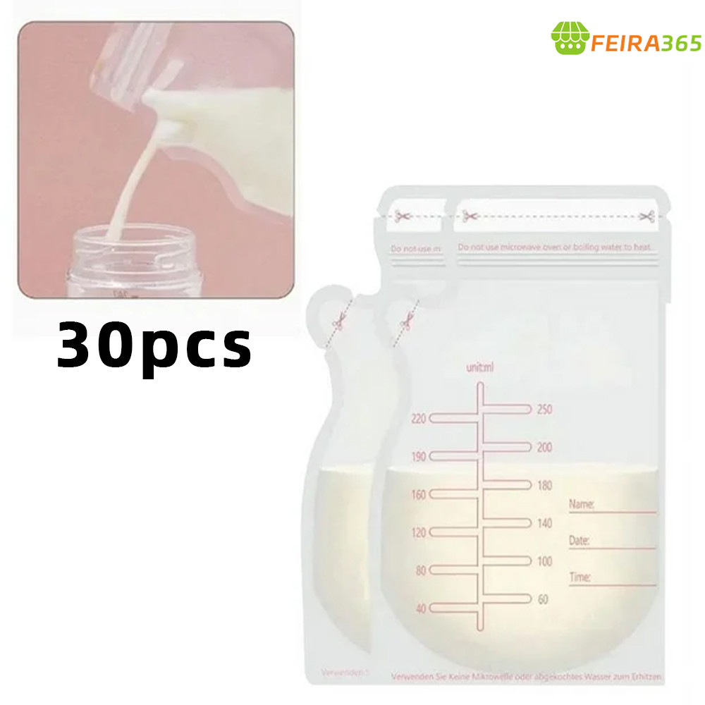 250 Sacos De Armazenamento De Leite Materno Mililitro Para Freezer-Conjunto De 30