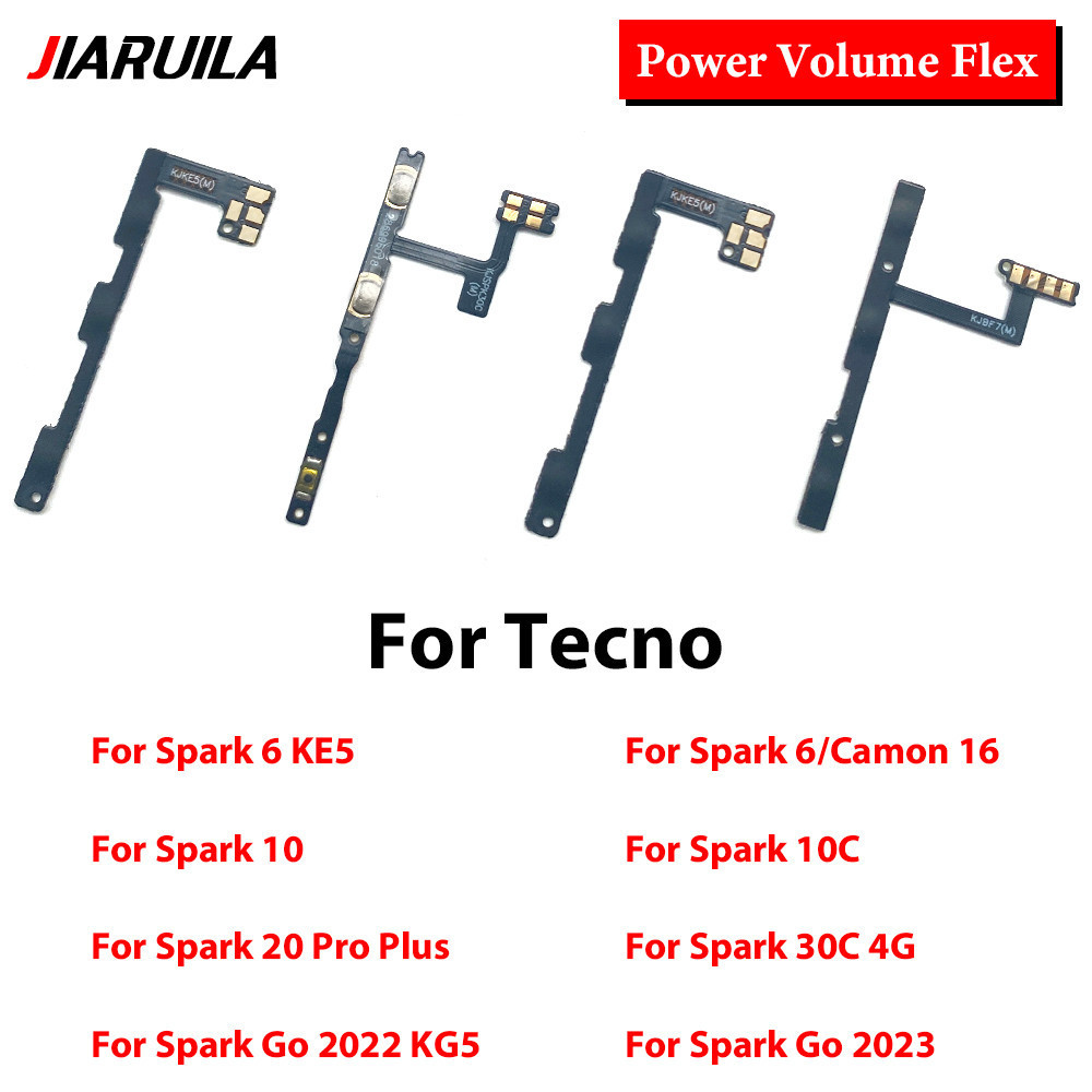 Para Tecno Spark 4 6 8 8C 10 10C 20 Pro Plus 20C 30C 4G Camon 16 Liga/Desliga Chave Mudo Botão De Volume Fita Cabo Flexí em Oferta na Shopee