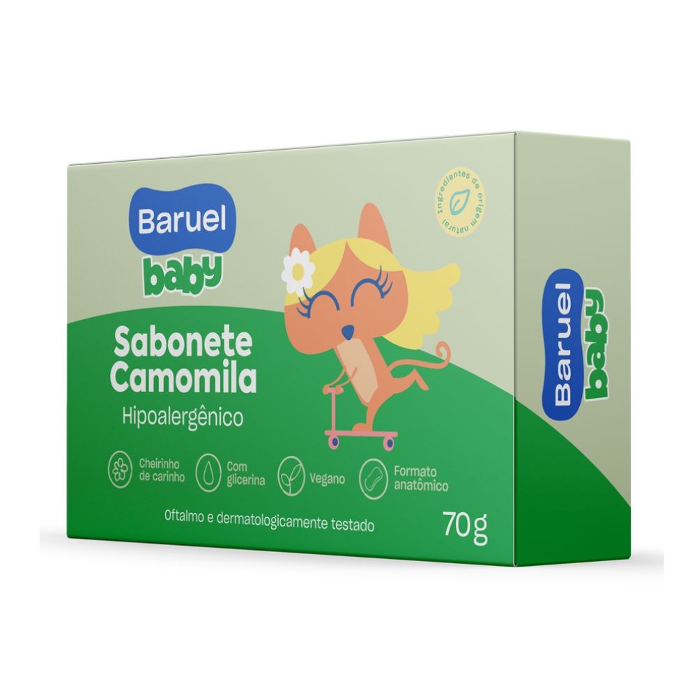 Sabonete Baruel Baby Hipoalergênico Camomila 70g