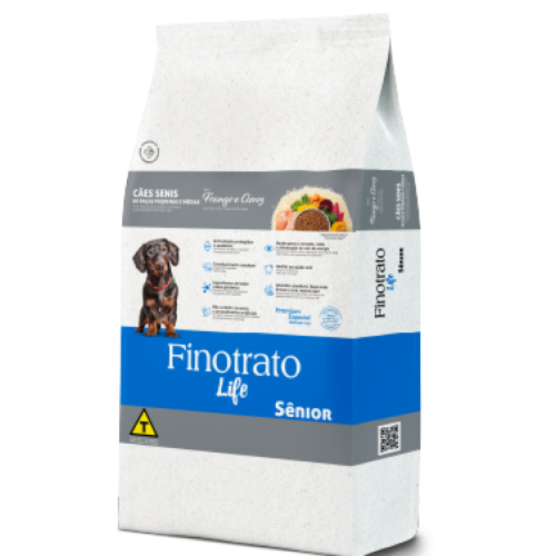 Finotrato Life Sênior Frango e Arroz Cães Senis de Raças Pequenas e Médias - 15 Kg