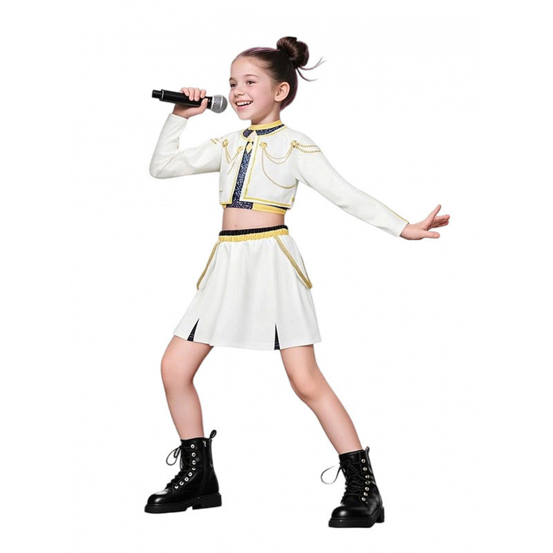 2025 Menina K-Pop Demônio Caçador Traje Conjunto Crianças Halloween Carnaval Impresso Vestido De Princesa Festa Cosplay