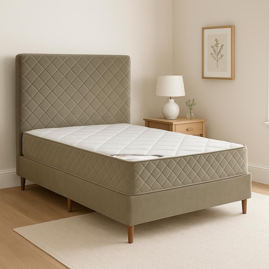 Colchão Casal Milão + Box + Cabeceira 138x202x65 em Oferta na Shopee