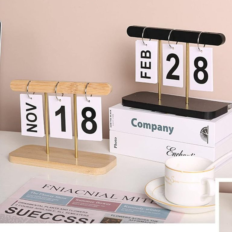 Calendário De Mesa Dia E Mês Permanente Decorativo