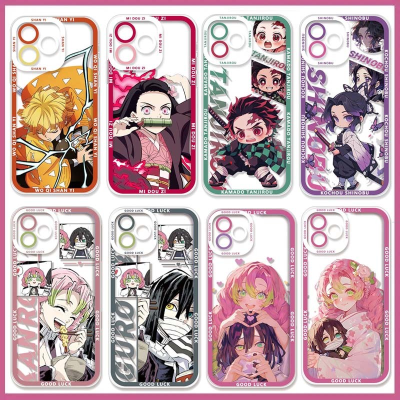 Capa Para Samsung Galaxy A56 A36 A26 A07 A16 A06 A55 A35 A12 A14 A54 A34 5G De Silicone Macio Casal Demon Slayer