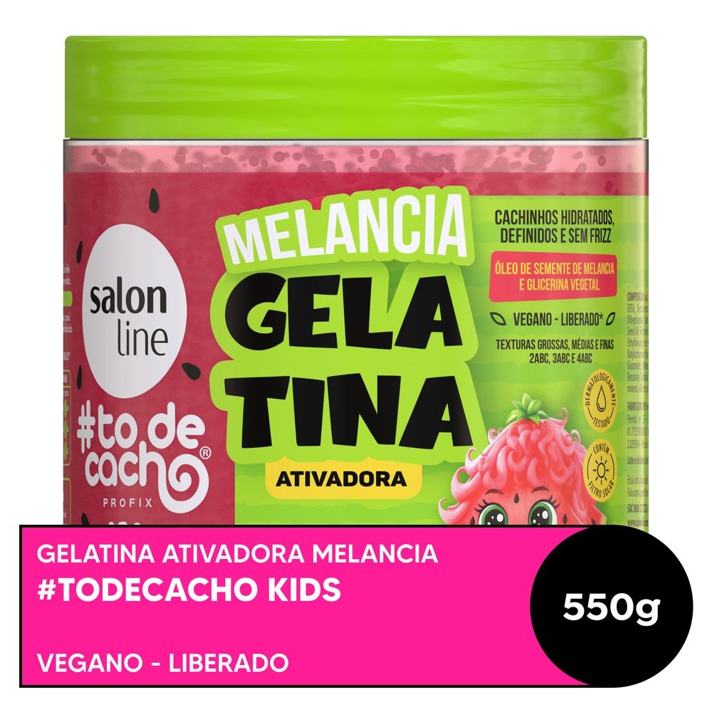 Gelatina Ativadora #todecacho Kids Salon Line 550g em Oferta na Shopee
