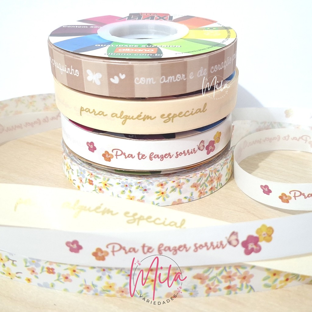 Fita Plástica Fina 16mm x 50m Decorada ou Lisa Albano para laço e decoração | Páscoa, Natal