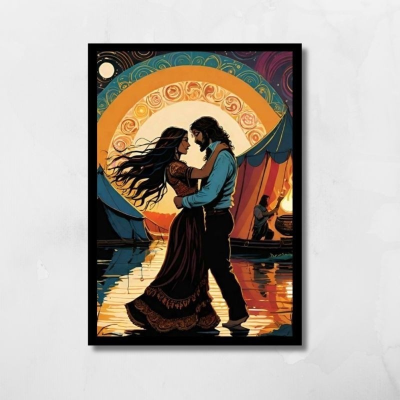 Quadro Decorativo Placa MDF-Casal cigano