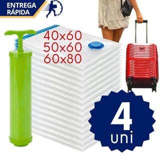 Saco a Vácuo Reutilizável Bomba Manual Organize Roupas Edredon Cobertor Mala de Viagem em Oferta na Shopee