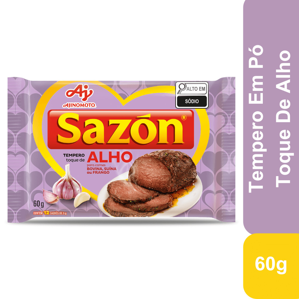 Tempero em pó SAZÓN® Toque Alho 60G