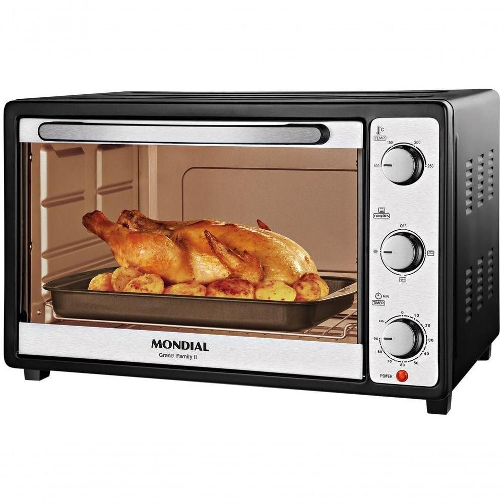 Forno Elétrico Mondial 52 Litros FRN52B 1800W Grand Family Ii Preto Inox 110V em Oferta na Shopee