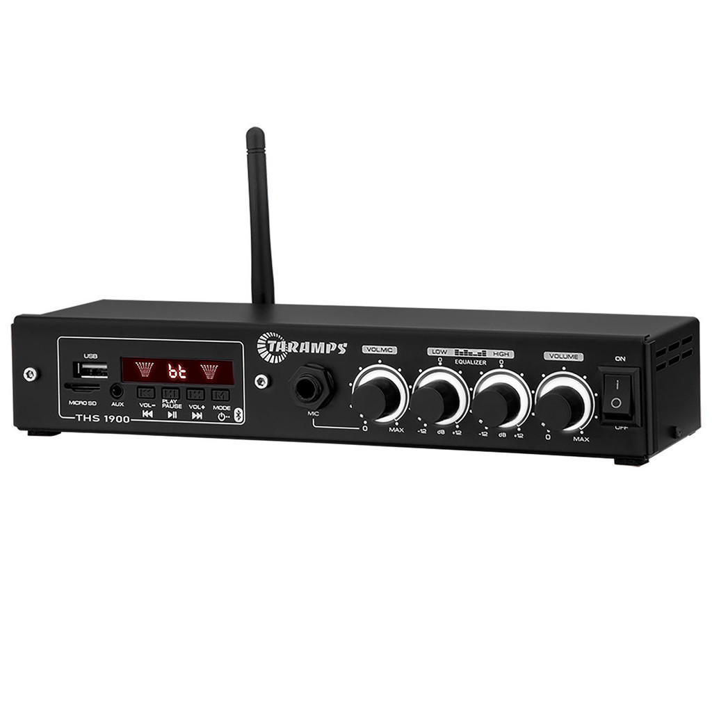 Amplificador Receiver Taramps Ths 1900 60w Rms Bt Usb Sd Aux Cor Preto Potência de Saída Rms 60 w