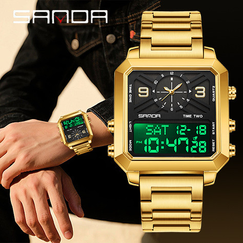 Sanda Amazon Relógio Popular Contagem Regressiva Despertador Display Duplo Eletrônico Esportes À Prova Dwaterproof Água