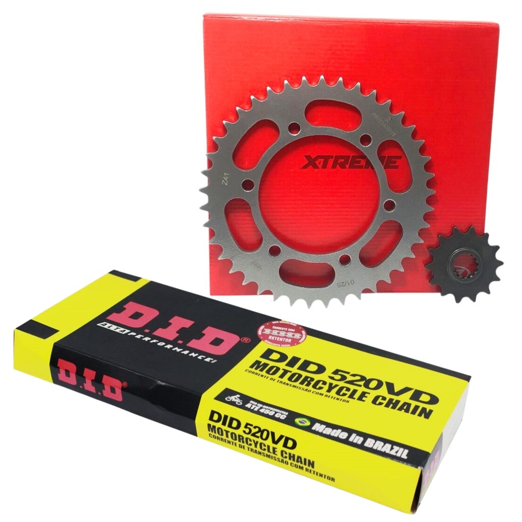 Kit Relação Transmissão Kawasaki Ninja 400 Ninja Z400 2018...  Vaz Extreme + Did C/ Retentor