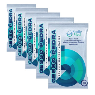 Kit 5 Gesso Pedra Amarelo Tipo III 1kg - SmileMed em Oferta na Shopee