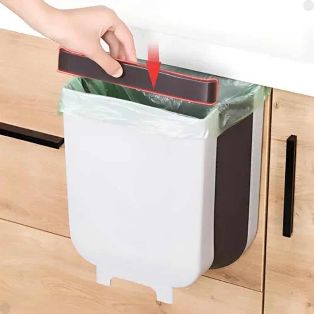 Lixeira Plástico Cozinha Banheiro Escritorio Porta Pia Branca Armário Dobrável Portatil Retrátil 6L/10L