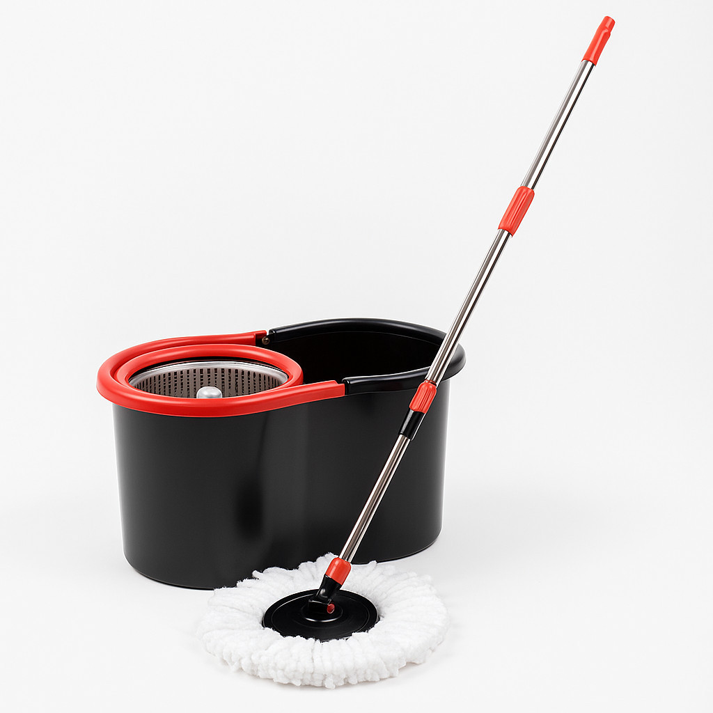 Mop Giratório 14l com Centrifugador Inox com Rodinhas