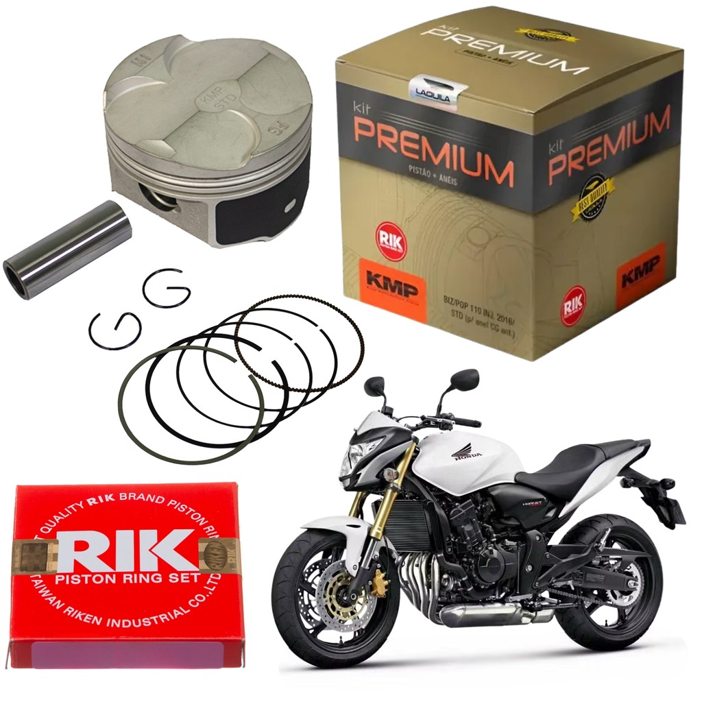 KIT PISTÃO KMP PREMIUM ANEL RIK STD HONDA CB600 HORNET 2008-2014