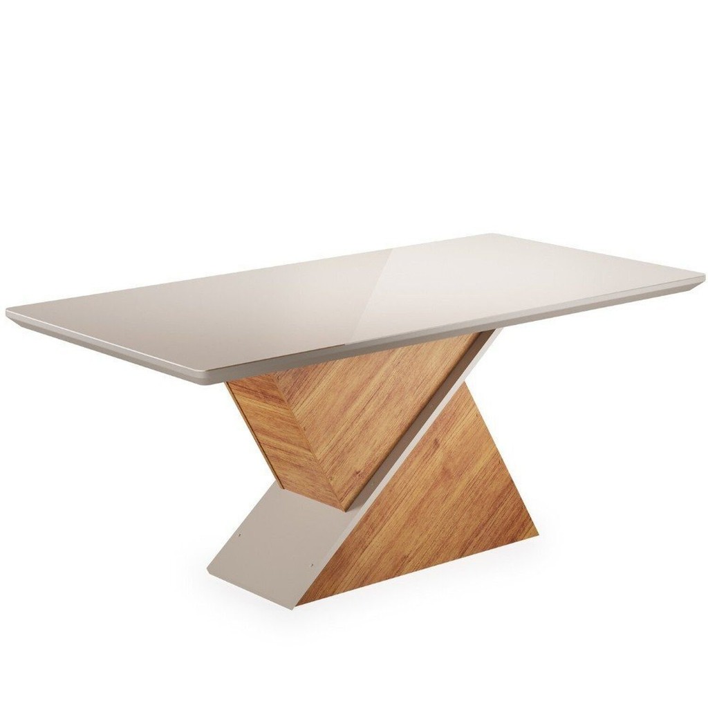 Mesa de Jantar 8 Lugares Retangular Tampo de Vidro e Mdf Noble em Oferta na Shopee
