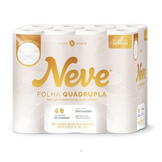 Papel Higiênico Neve Folha Quádrupla 20m 24 rolos em Oferta na Shopee
