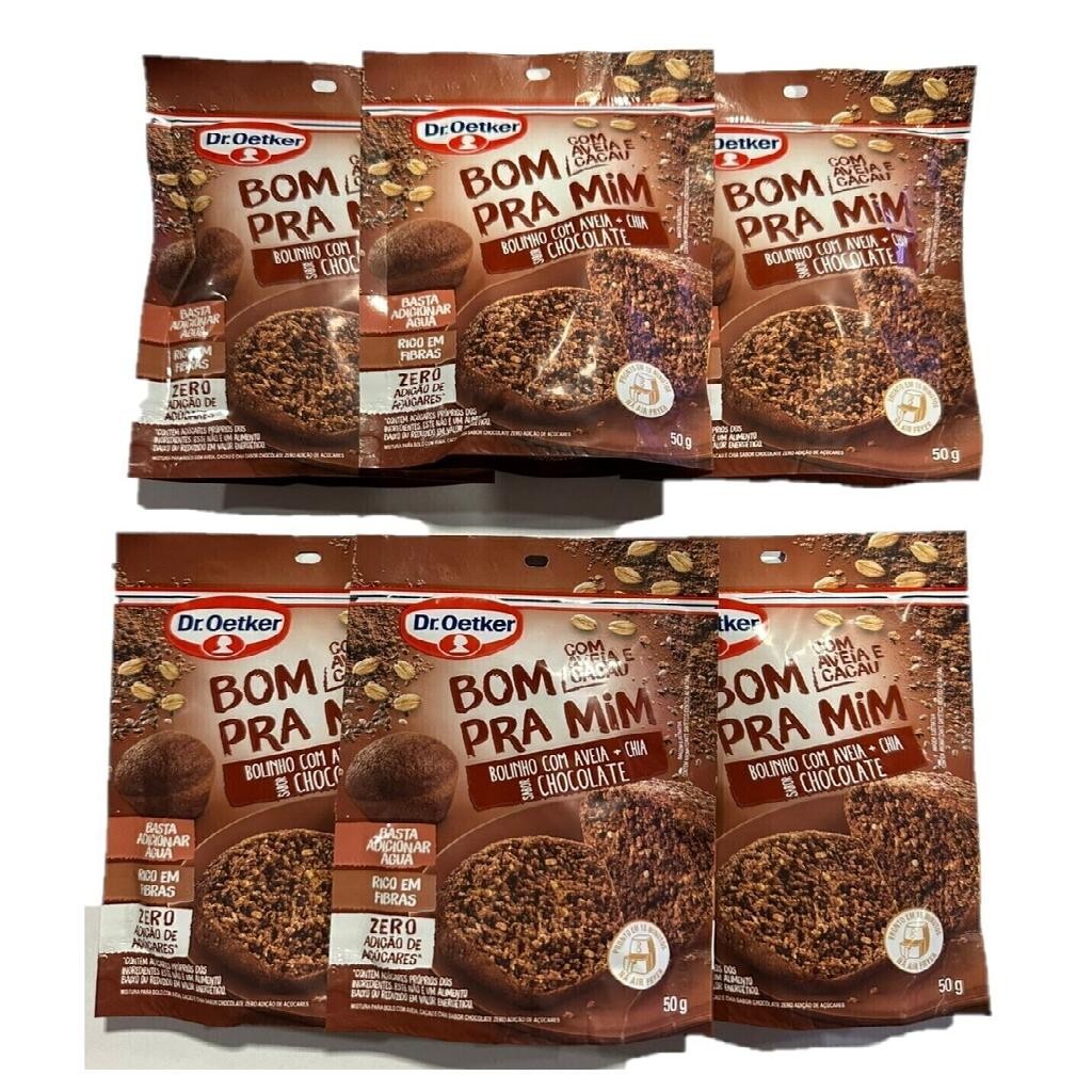 Bolo de Caneca Zero Açúcar Chocolate, Aveia e Chia 6un 50g - Dr. Oetker em Oferta na Shopee