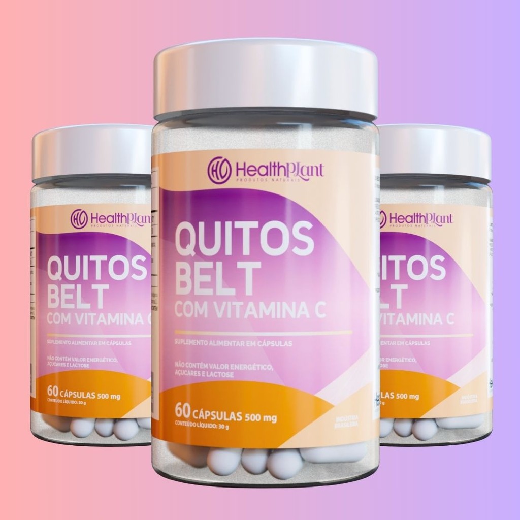 QUITOS BELT com Vitamina C 500mg | Suplemento Natural | 60/120/180 cápsulas