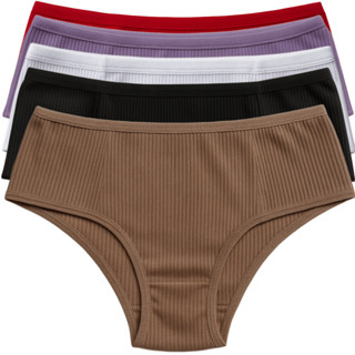Kit Calcinha Feminina 5 Unidades Tecido Canelado Pala Dupla Confortável Lingerie Básica Dia A Dia em Oferta na Shopee