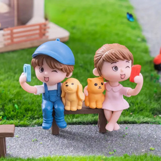 3 Peças Decoração De Mesa De Quarto De Escritório Em Casa Resina Fotografando Estátua De Casal Micro Banco De Paisagem C em Oferta na Shopee